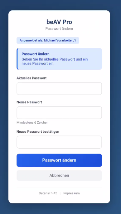 Passwort ändern